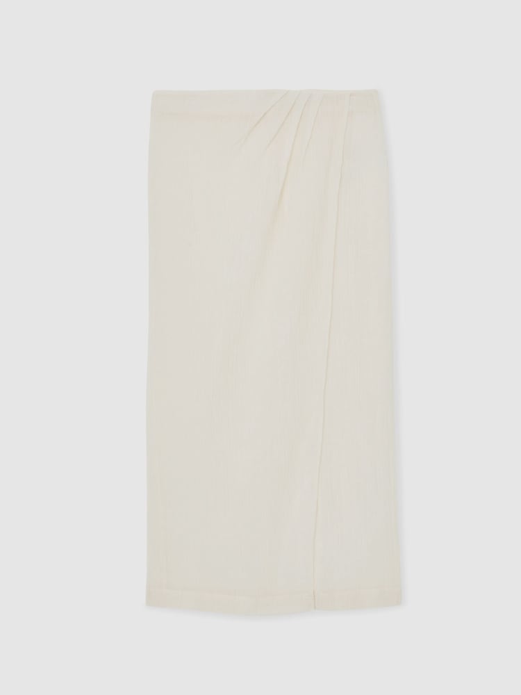 Reiss Neutral Rosa Cotton-Blend Gauze Wrap Beach Skirt - Image 2 of 6