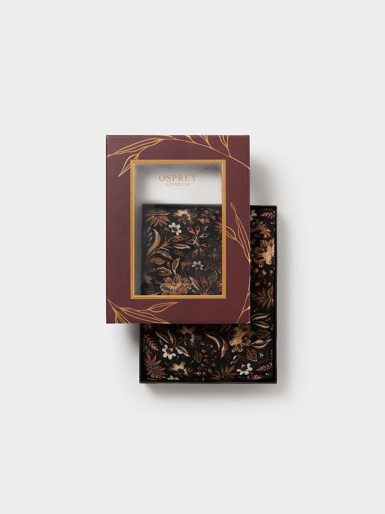 Osprey London The Woodland Boxed Black Scarf - Image 1 of 5 Osprey London The Woodland Boxed Black Scarf - Image 1 of 5