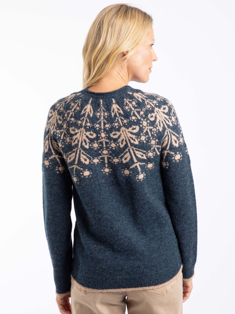 Weird Fish Blue Miska Fair Isle Pattern Jumper - Image 2 of 8 Weird Fish Blue Miska Fair Isle Pattern Jumper - Image 2 of 8