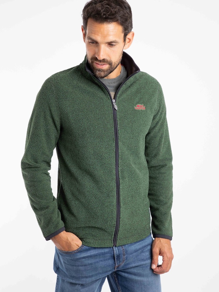 Weird Fish Blue Merrill Full Zip Textured Fleece - Image 1 of 7 Weird Fish Blue Merrill Full Zip Textured Fleece - Image 1 of 7