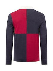 Weird Fish Red Lyon Colourblock Rugby Shirt - Image 7 of 7