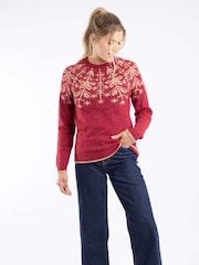 Weird Fish Pink Miska Fair Isle Pattern Jumper - Image 1 of 6