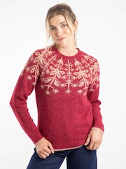 Weird Fish Pink Miska Fair Isle Pattern Jumper - Image 3 of 6