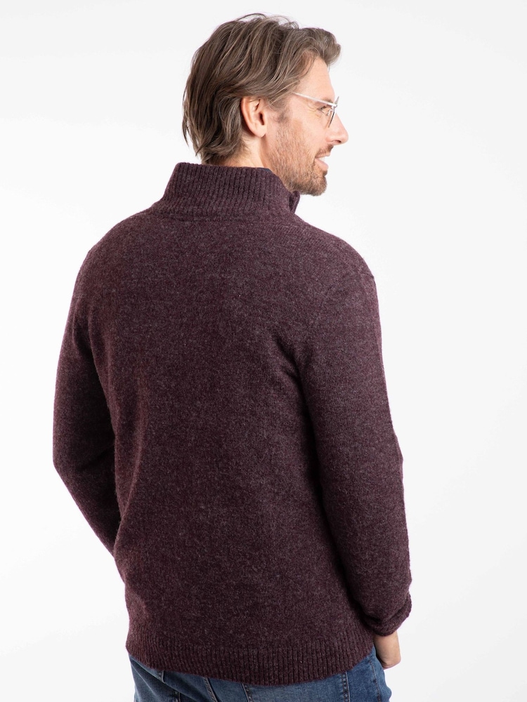 Weird Fish Purple Altwood 1/4 Zip Jumper - Image 2 of 6 Weird Fish Purple Altwood 1/4 Zip Jumper - Image 2 of 6