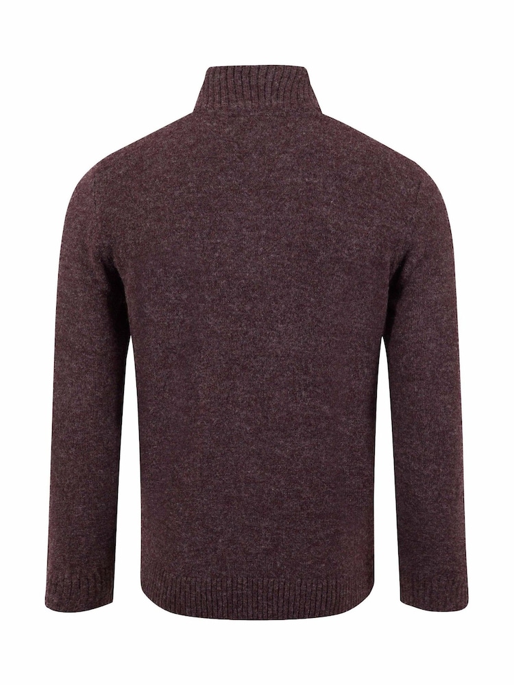 Weird Fish Purple Altwood 1/4 Zip Jumper - Image 6 of 6 Weird Fish Purple Altwood 1/4 Zip Jumper - Image 6 of 6
