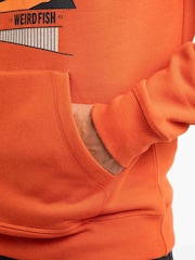 Weird Fish Orange Bryant  Front Print Graphic Popover Hoodie - Image 5 of 6