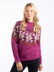 Weird Fish Purple Arelia Ikat Knitted Jumper - Image 1 of 6