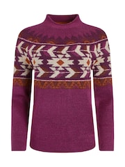 Weird Fish Purple Arelia Ikat Knitted Jumper - Image 6 of 6