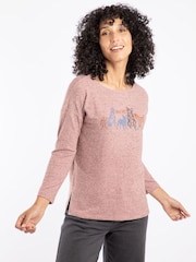 Weird Fish Pink Dogs Life Soft Touch Front Print Long Sleeve T-Shirt - Image 1 of 7