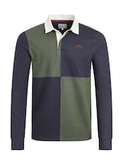Weird Fish Green Lyon Colourblock Rugby Shirt - Image 7 of 8