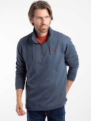 Weird Fish Blue Brampton 1/4 Zip Sweatshirt - Image 4 of 8
