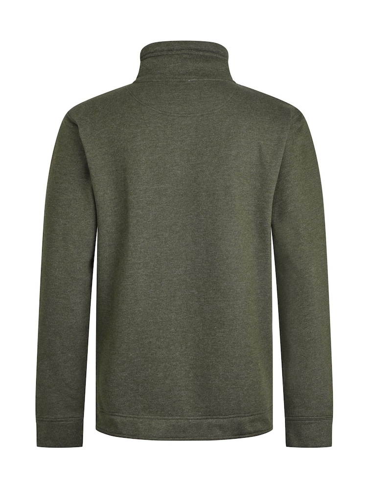 Weird Fish Green Brampton 1/4 Zip Sweatshirt - Image 7 of 7 Weird Fish Green Brampton 1/4 Zip Sweatshirt - Image 7 of 7