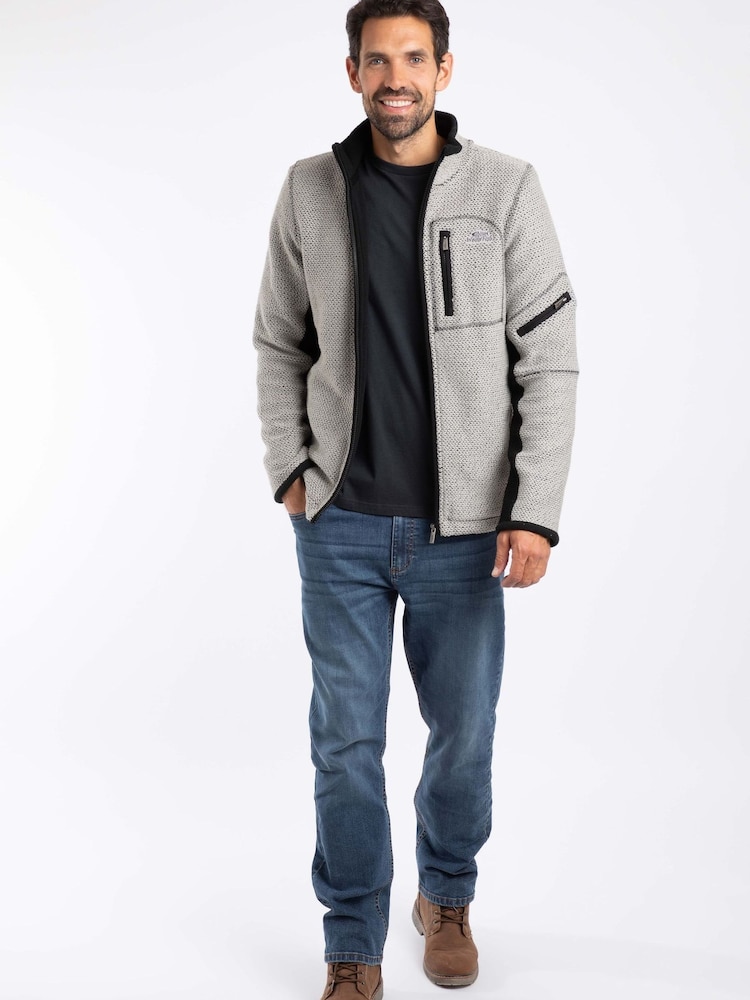 Weird Fish Grey Berhan Full Zip Lined Macaroni Fleece - Image 1 of 9 Weird Fish Grey Berhan Full Zip Lined Macaroni Fleece - Image 1 of 9