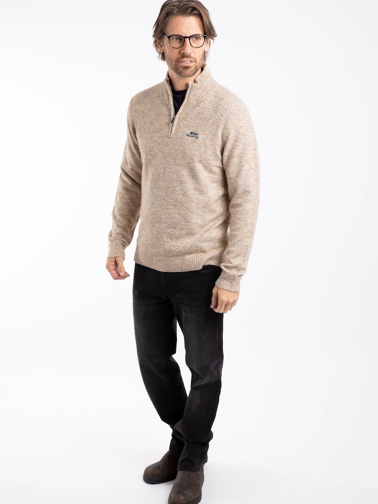 Weird Fish Cream Altwood 1/4 Zip Jumper - Image 1 of 6 Weird Fish Cream Altwood 1/4 Zip Jumper - Image 1 of 6