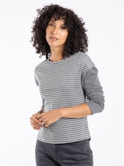 Weird Fish Grey Calfee Striped Long Sleeve T-Shirt - Image 1 of 7