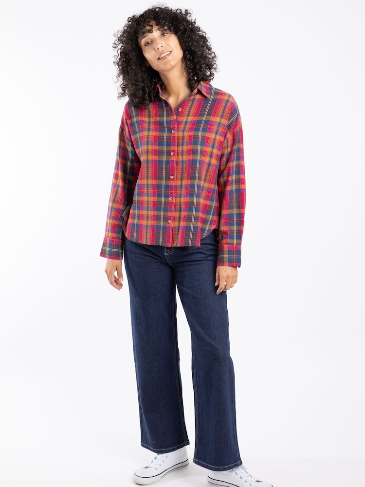 Weird Fish Pink Lynsky Brushed Check Shirt - Image 1 of 8 Weird Fish Pink Lynsky Brushed Check Shirt - Image 1 of 8