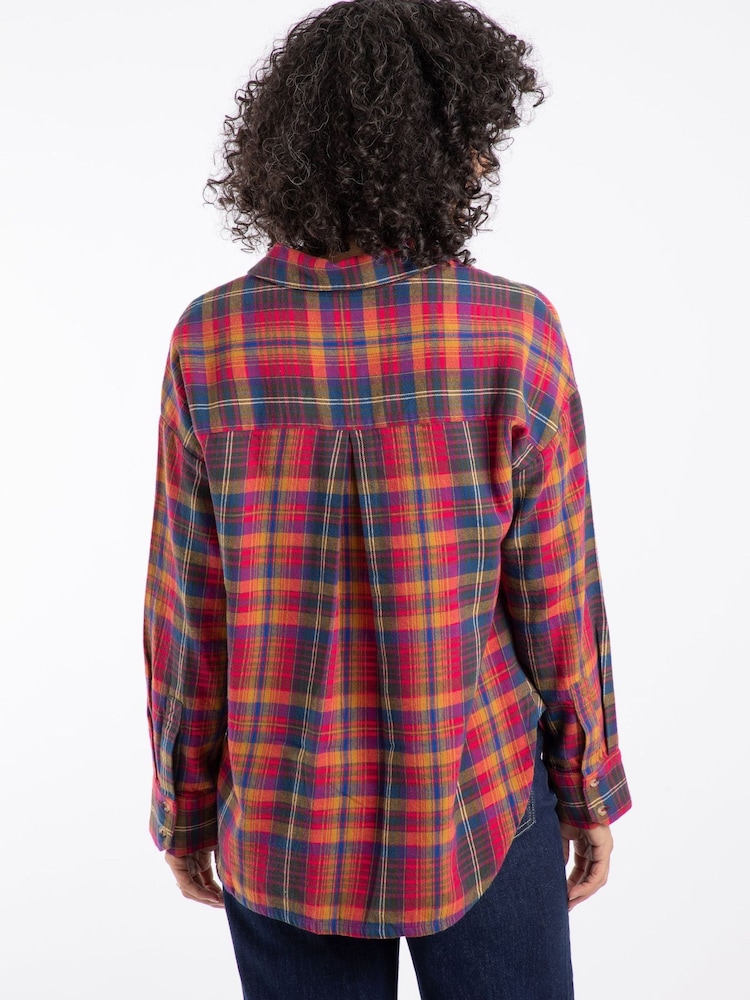 Weird Fish Pink Lynsky Brushed Check Shirt - Image 2 of 8 Weird Fish Pink Lynsky Brushed Check Shirt - Image 2 of 8
