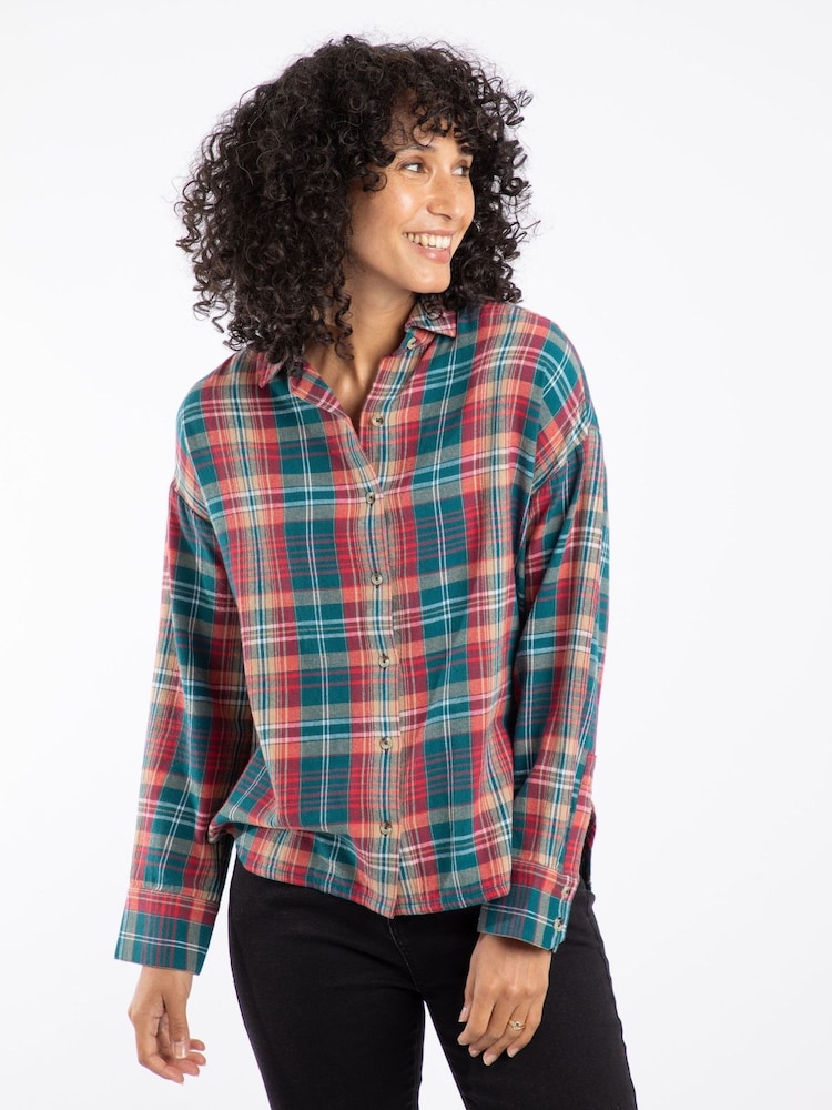 Weird Fish Green Lynsky Brushed Check Shirt - Image 1 of 8 Weird Fish Green Lynsky Brushed Check Shirt - Image 1 of 8