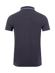 Weird Fish Blue Dylan Tipped Collar Polo Shirt - Image 7 of 7