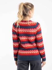 Weird Fish Red Tyla Cosy Patterned Knit Jumper - Image 2 of 4