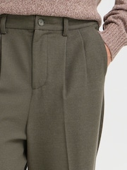 Casual Friday Green Cfgrant Relaxed Fit Pleated Trousers - Image 3 of 8