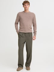 Casual Friday Green Cfgrant Relaxed Fit Pleated Trousers - Image 6 of 8
