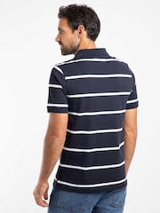 Weird Fish Blue Fabian Striped Pique Polo Shirt - Image 2 of 7