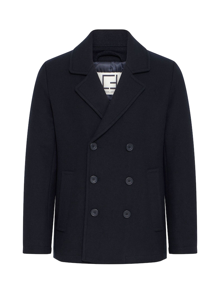 Casual Friday Blue CFMETS Wool Mix Double Breasted Jacket - Image 1 of 2 Casual Friday Blue CFMETS Wool Mix Double Breasted Jacket - Image 1 of 2