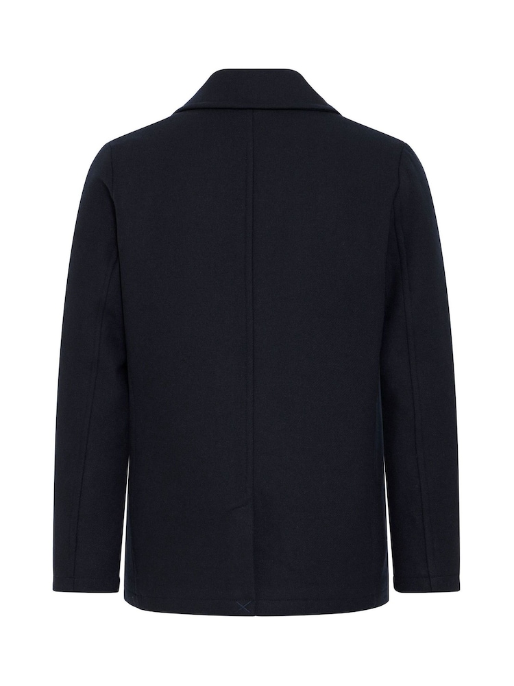 Casual Friday Blue CFMETS Wool Mix Double Breasted Jacket - Image 2 of 2 Casual Friday Blue CFMETS Wool Mix Double Breasted Jacket - Image 2 of 2