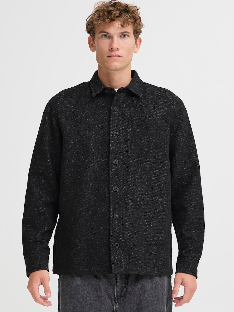 Casual Friday Black Cfhagel Heavyweight Overshirt - Image 1 of 8 Casual Friday Black Cfhagel Heavyweight Overshirt - Image 1 of 8