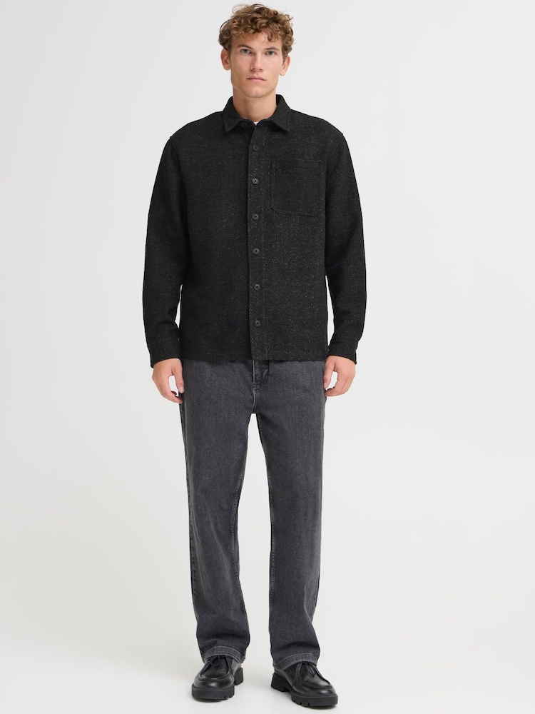 Casual Friday Black Cfhagel Heavyweight Overshirt - Image 2 of 8 Casual Friday Black Cfhagel Heavyweight Overshirt - Image 2 of 8