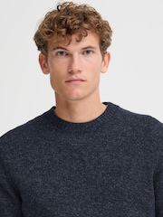 Casual Friday Blue CFANTE Melange Wool Mix Knitted Jumper - Image 4 of 8