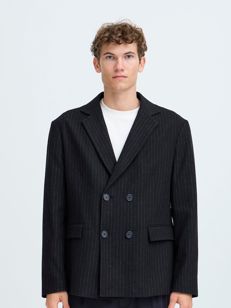 Casual Friday Blue CFALBY Pinstripe Double Breasted Blazer - Image 1 of 3 Casual Friday Blue CFALBY Pinstripe Double Breasted Blazer - Image 1 of 3