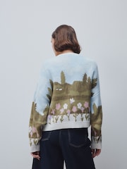 Green 3D Tulip Knitted Cardigan - Image 3 of 5