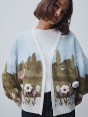 Green 3D Tulip Knitted Cardigan - Image 4 of 5