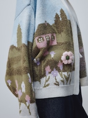 Green 3D Tulip Knitted Cardigan - Image 5 of 5