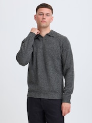 Blend Grey Open Neck Knit Jumper - Image 1 of 5