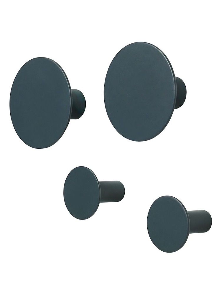 blomus 4 Piece Gunmetal PONTO Wall Hooks Set - Image 1 of 1 blomus 4 Piece Gunmetal PONTO Wall Hooks Set - Image 1 of 1