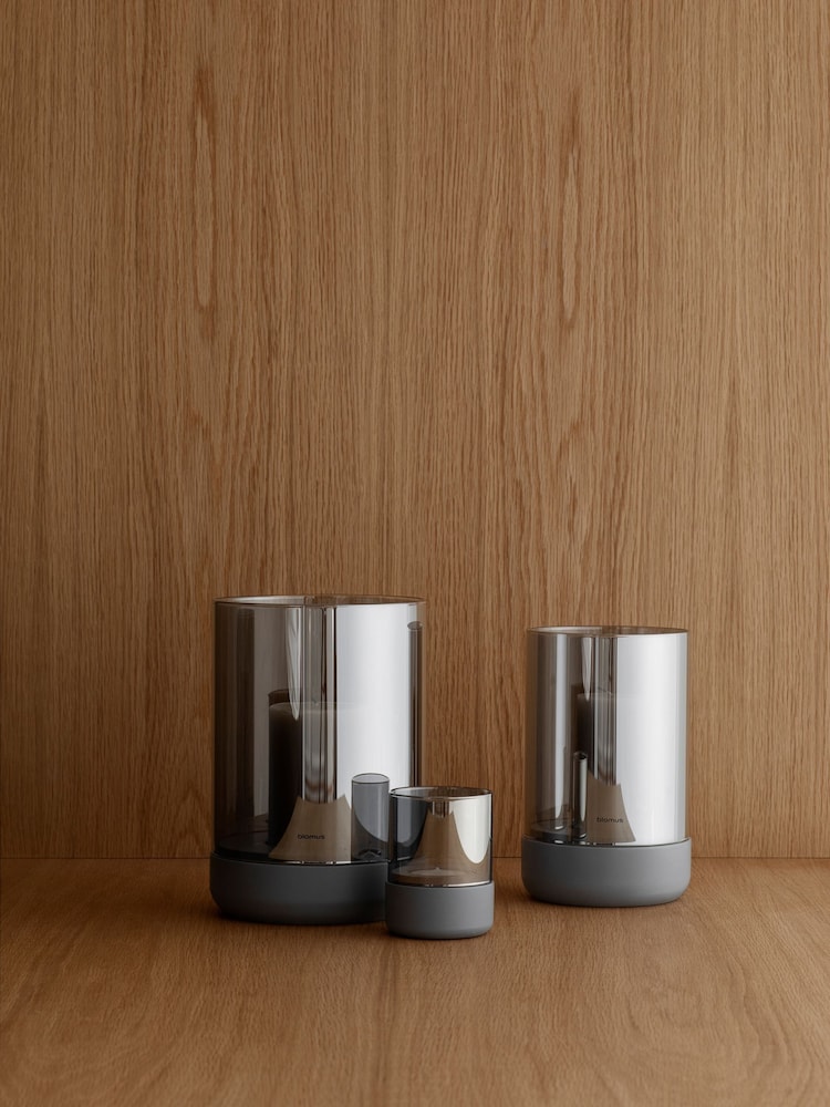blomus Steel Grey Small CALMA Tealight Holder Set 2 Piece - Image 1 of 3 blomus Steel Grey Small CALMA Tealight Holder Set 2 Piece - Image 1 of 3