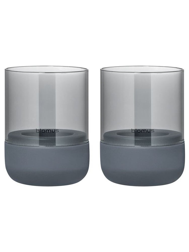blomus Steel Grey Small CALMA Tealight Holder Set 2 Piece - Image 2 of 3 blomus Steel Grey Small CALMA Tealight Holder Set 2 Piece - Image 2 of 3