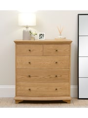 Cotswold Company Natural Winchcombe Oiled Oak 5 Drawer Chest - Image 1 of 6