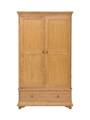Cotswold Company Natural Winchcombe Oiled Oak Double Wardrobe - Image 2 of 6