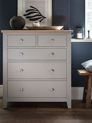 Cotswold Company Dove Grey Chester Small 5 Drawer Chest - Image 1 of 6