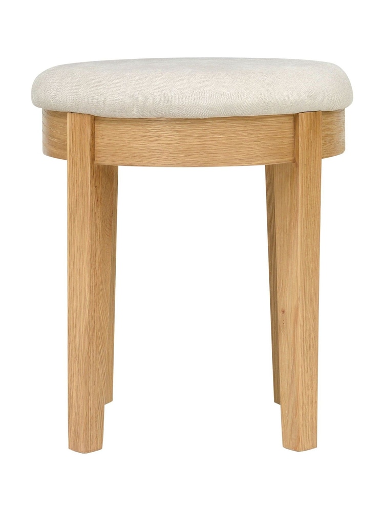 Cotswold Company Natural Winchcombe Oiled Oak Dressing Table Stool - Image 1 of 2