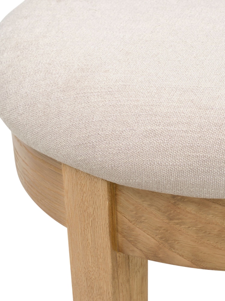 Cotswold Company Natural Winchcombe Oiled Oak Dressing Table Stool - Image 2 of 2