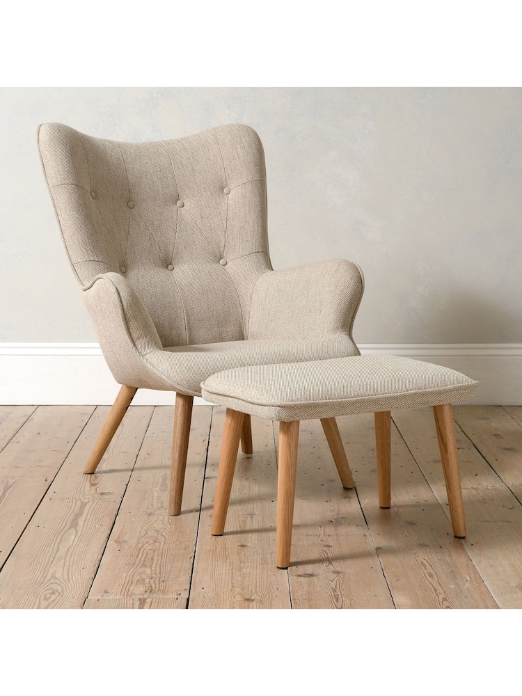 Cotswold Company Grey Whittington Chair and Footstool Set - Image 1 of 5 Cotswold Company Grey Whittington Chair and Footstool Set - Image 1 of 5