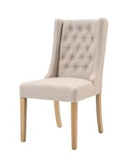 Cotswold Company Stone Linen Foxglove Winged Buttoned Chair - Image 1 of 2
