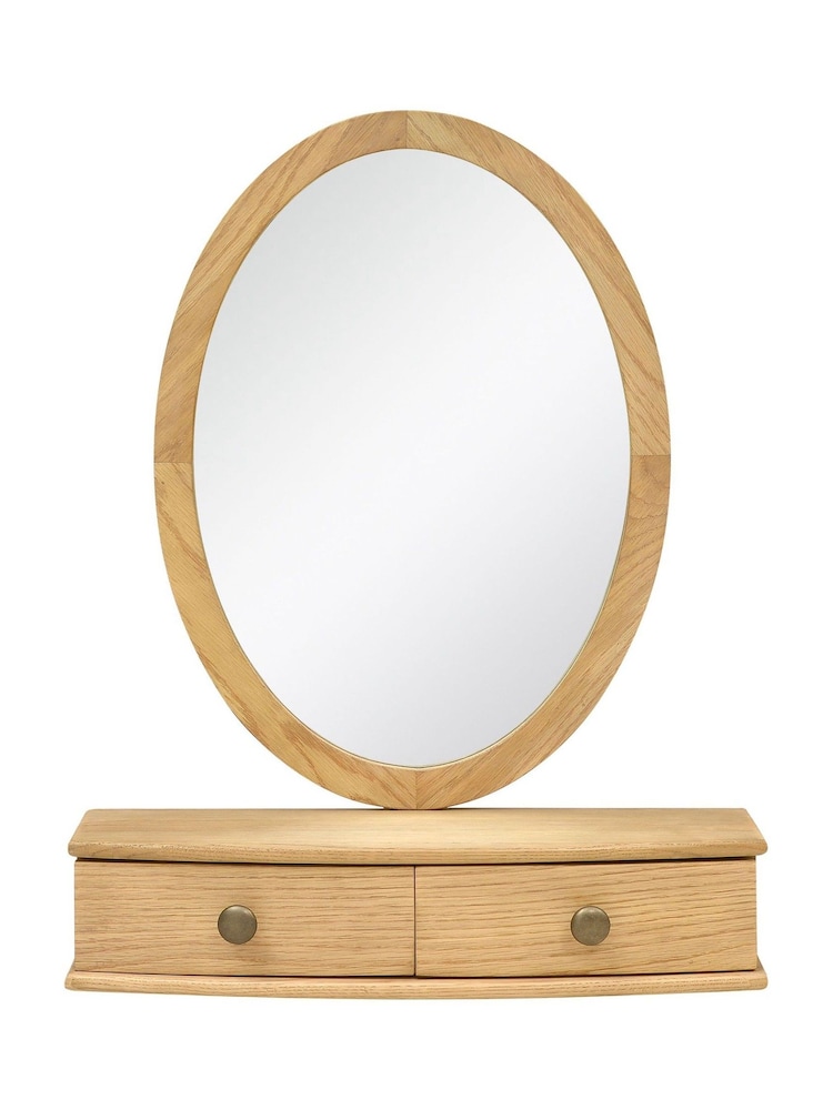 Cotswold Company Natural Winchcombe Oiled Oak Vanity Mirror - Image 1 of 4