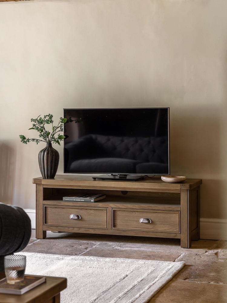 Gallery Home Natural Milton Solid Oak Media Unit - Image 1 of 9
