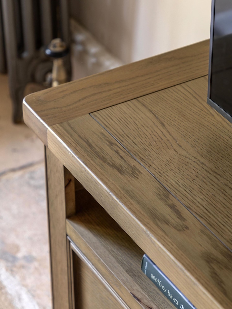 Gallery Home Natural Milton Solid Oak Media Unit - Image 2 of 9